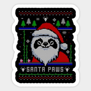 Santa Paws Chritsmas Panda Sticker
